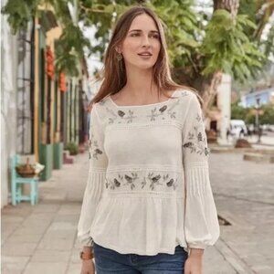 Sundance catalog meadow allure tunic top blouse S